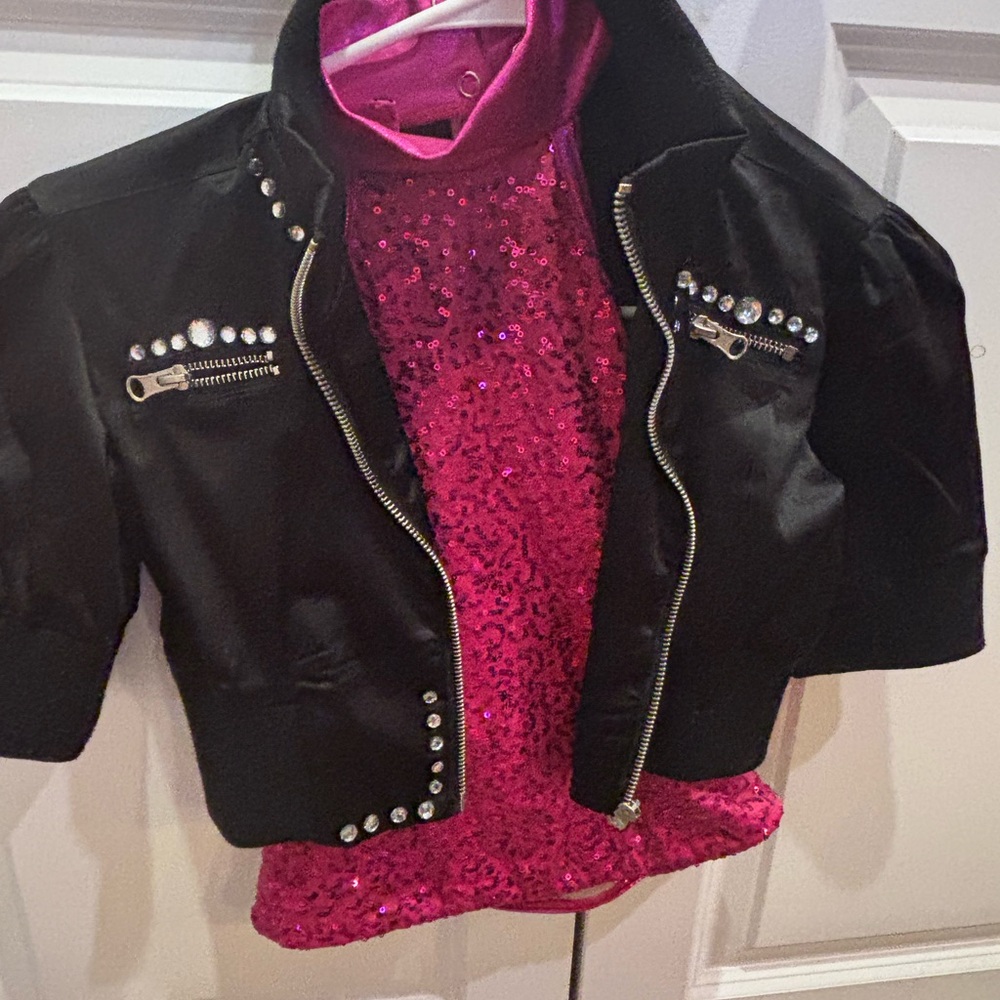 Balera Black Jacket with Pink Sequin Top